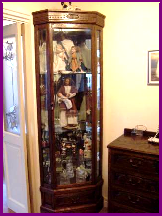 Large Oak display cabinetI built with  beveled glass 